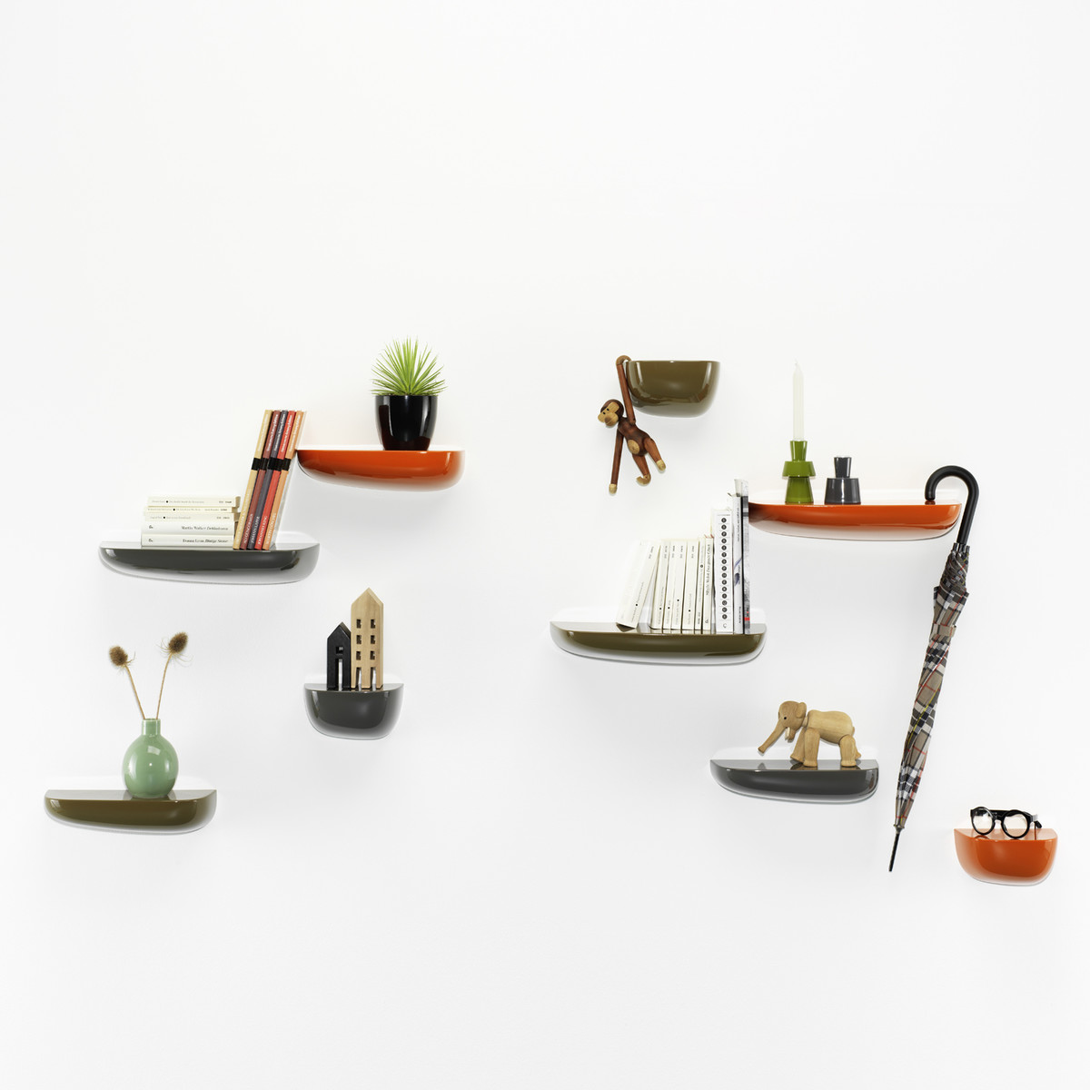 Corniches Vitra - Corniches-orange-dunkelgrau-khaki-ambiente